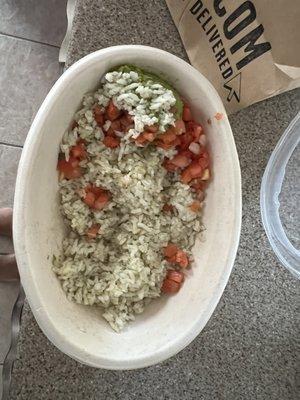 Cilantro rice, avocado, pico