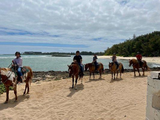 Horseback riding along Turtle Bay