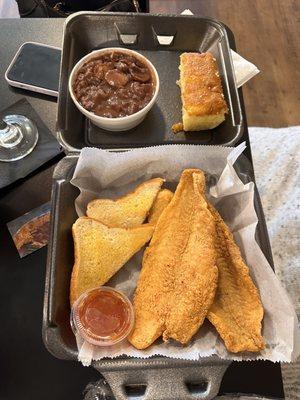 Fish combo with red beans and rice