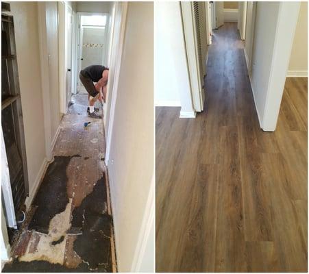 Before and After Vinyl Plank Installation