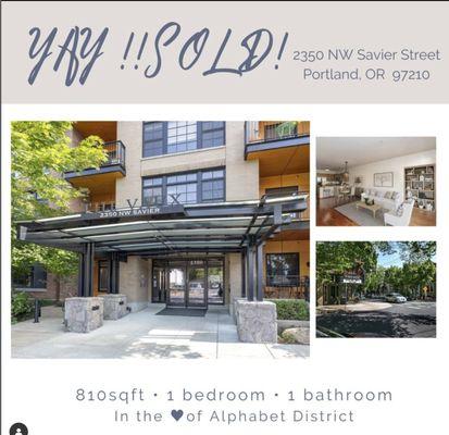 Congrats to my awesome buyers who  bought themselves the cutest pied-a-terre in NW Portland!