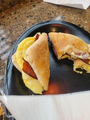 Breakfast sandwich.