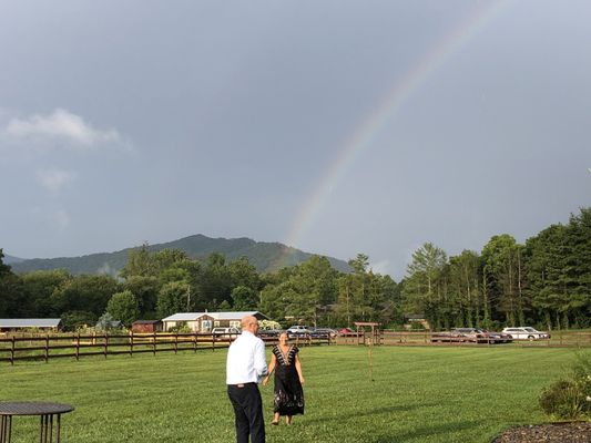 Ms Sommer...que the rainbow. Is there a better way to end an outdoor wedding celebration?