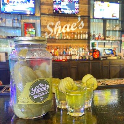 Pickle shots and Moonshine pickles