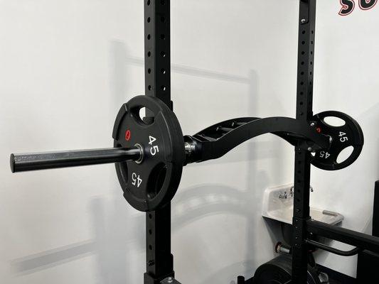 Extreme cambered bar for neutral grip bench press, standing rows, overhead press and more.