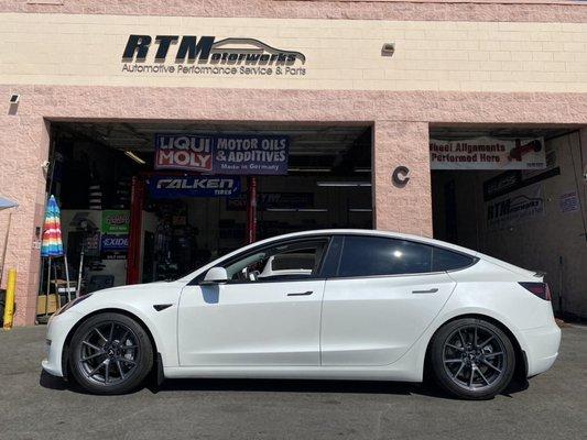 Model 3 lowered on unplugged performance coilovers