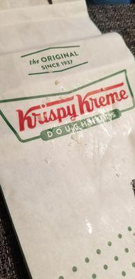 Forgot to get a pic of the donut but it was on this bag ‍