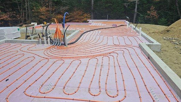 Geothermal installation. Heating loop system.