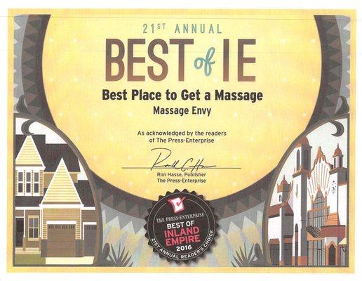 Massage Envy - Best of IE 2016