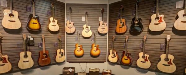 Our Acoustic Room - featuring the largest selection of Taylor, Martin and many others!