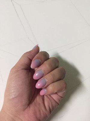 ombré cotton candy nails