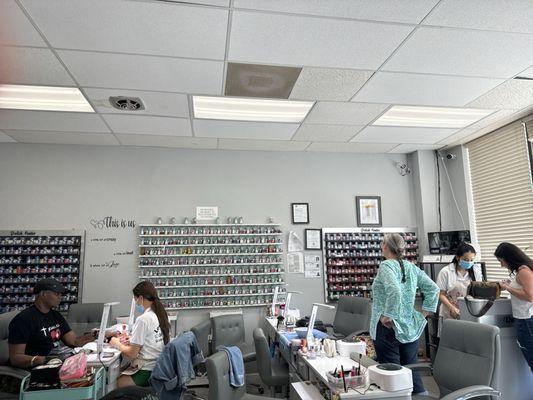 Nail salon, wall of colors