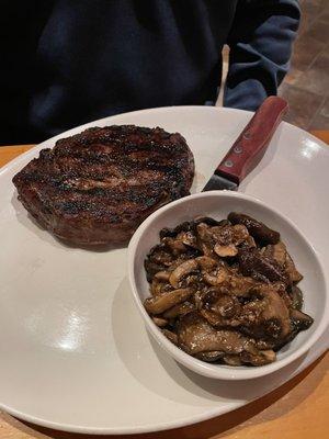 Ribeye with grilled wild mushrooms