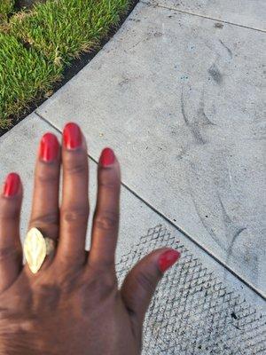 Out walking and adoring my nails