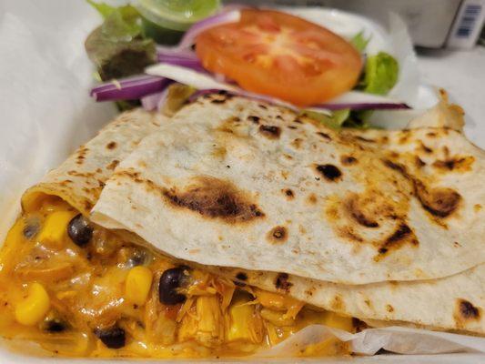 Close up of Chicken Quesadilla!