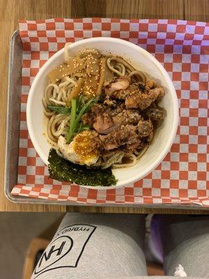 Udon miso chicken noodle bowl