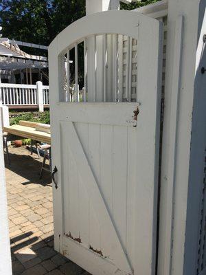 Rotted gate needing replacement