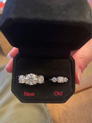 The ring Byron created on the left, and my wife's original wedding ring on the right.