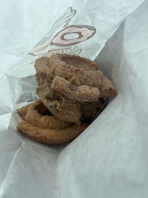 Old fashion donuts (cinnamon sugar, blueberry, "plain" but it's more like glazed)