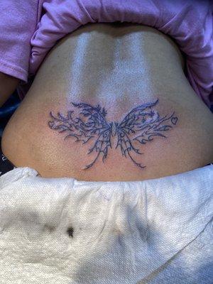 The finished product of my tramp stamp!