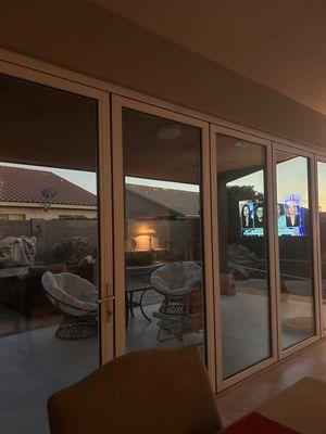 Pocket slider doors open out to patio unobstructed , stunning view!