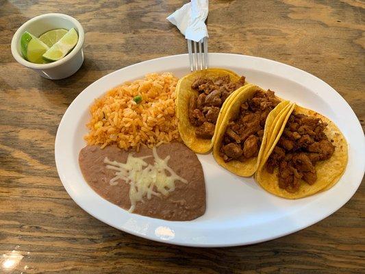 Pastor taco lunch plate