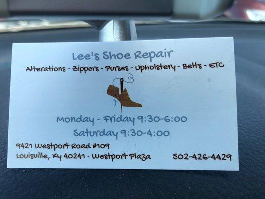 Lee's Shoe Repair