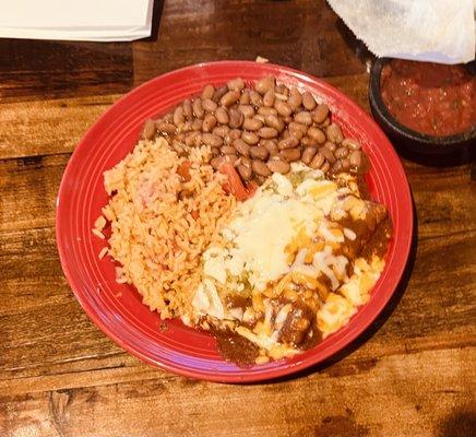 Choose 2 enchiladas plate