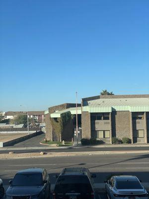 This is hotel del sol from the hotel across the street.