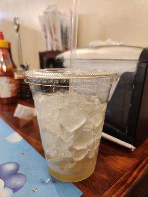 Drinks were filled with mostly ice