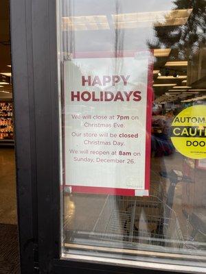 Holiday hours!