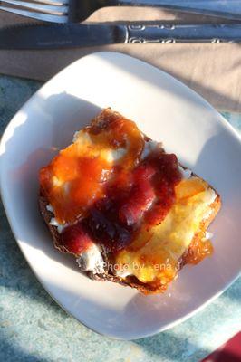 Goat Cheese and Jam Toast ($7) - Amour Spreads jams on Red Bicycle bread