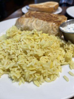 Spinach pie & rice pilaf