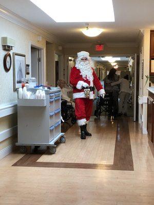 Santa Claus came to visit the patients here!