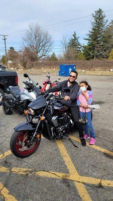 Right after I purchased my Suzuki Boulevard M90 with my daughter.