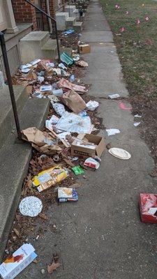 Trailing down the sidewalks