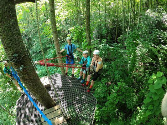 Zip line platform