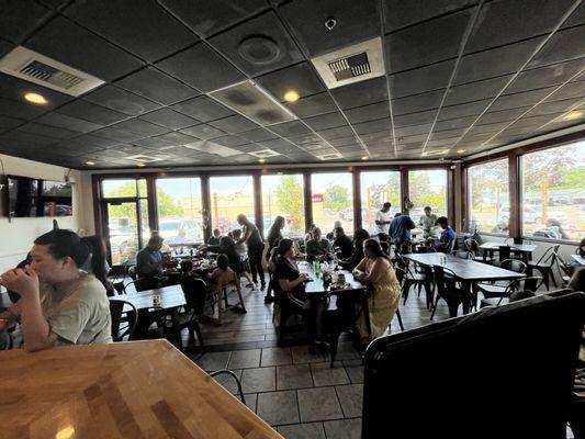 Restaurant seating at the bar & tables