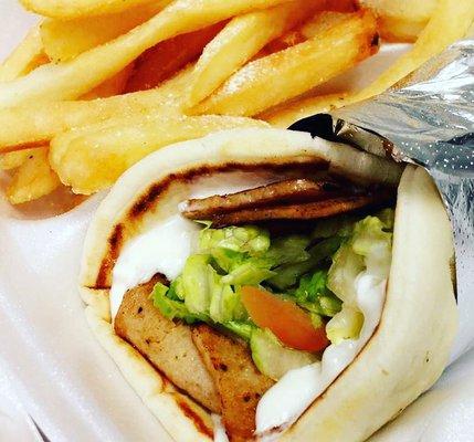 Our famous lamb meat gyro sandwich