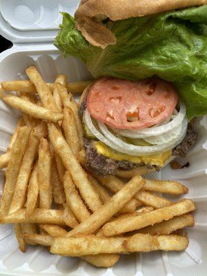 Homemade Cheeseburger and Fries