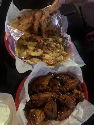 Blazon Bubba Wings and Spicy Loaded Fries