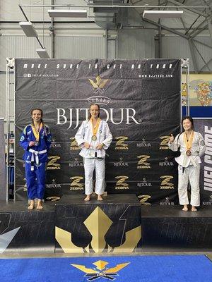 Our ladies winning first and second at BJJ Tour