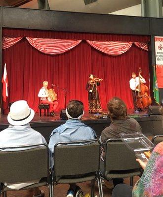 Amazing traditional musicians straight from Poland on the indoor stage