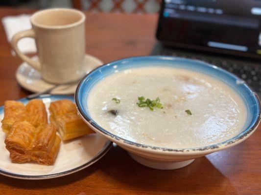 Congee set $11 + tax and tip and 3.5% for for credit cards