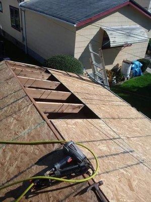 Garage redeck and shingle.