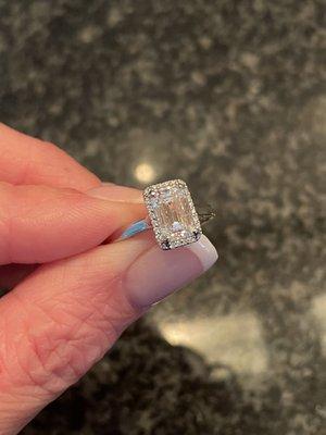 Custom Tacori Emerald Solitaire