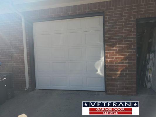 Single Garage Door Installation  Almond Color