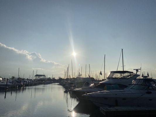 Sunrise  over Burnham Harbor.