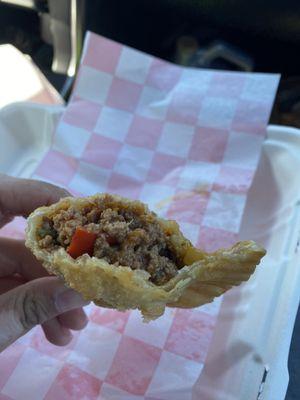 Picadillo Empanada -- flavorful filling and nice crust :)