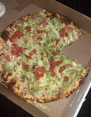 Turkey Lettuce Tomato (TLT) Pizza